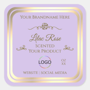 Frame Dourado da etiqueta do produto Lilly com log