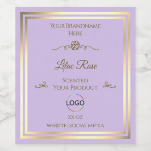 Frame Dourado da etiqueta do produto Lilly com log