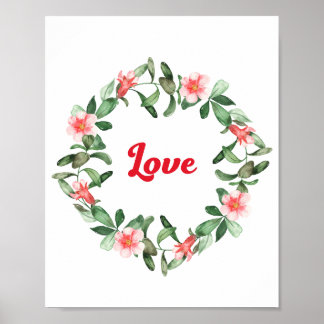 Frame Floral Pomegranate Love Themed Poster