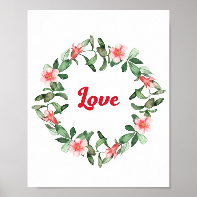 Frame Floral Pomegranate Love Themed Poster (Frente)
