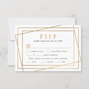 Frame Geométrico Dourado Faux RSVP + entrées