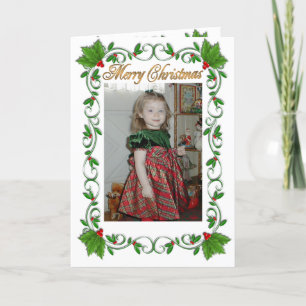 Frame Holly do cartões de foto de Natal
