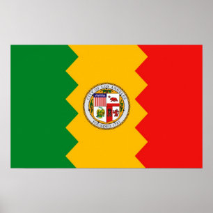 Frame impressão com a bandeira de Los Angeles, Ca