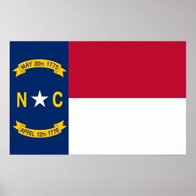 Frame impressão com Flag da Carolina do Norte, EUA (Frente)