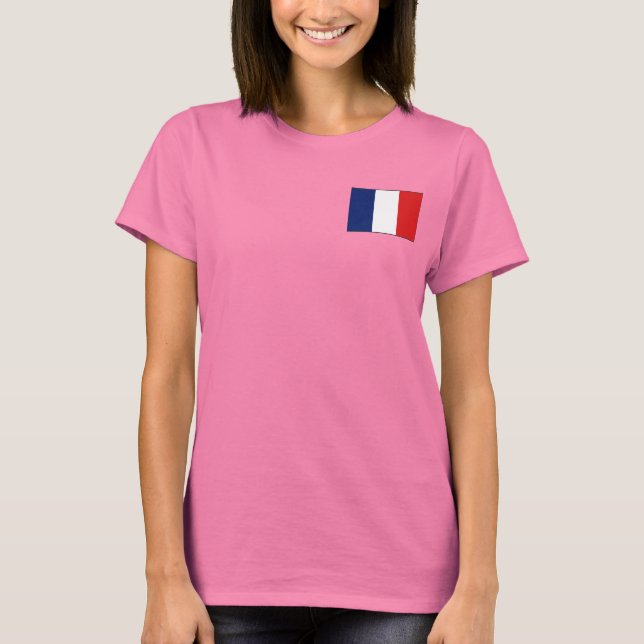 França Flag e Map dk T-Shirt (Frente)