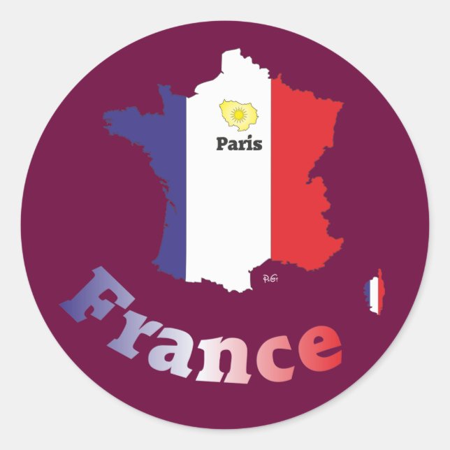 França France cia de fra autocolante (Frente)