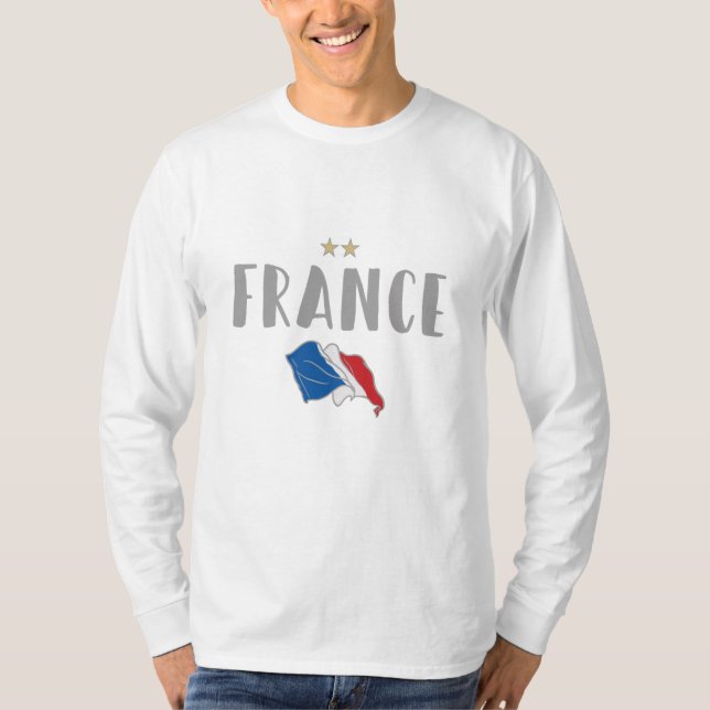 França Futebol Fan Camisa Bandeira Francesa (Frente)