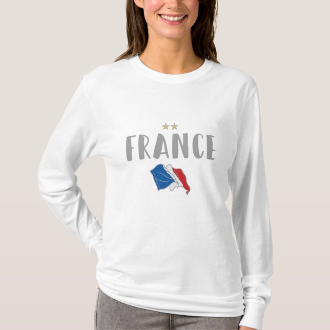 França Futebol Fan Camisa Bandeira Francesa (Frente)