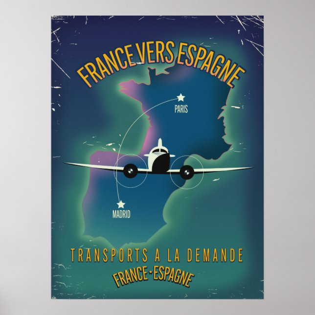 França Para poster de férias de Espanha (Frente)
