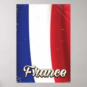 França poster de férias com bandeira nacional