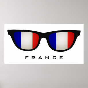 França Shades poster de texto personalizado e cor