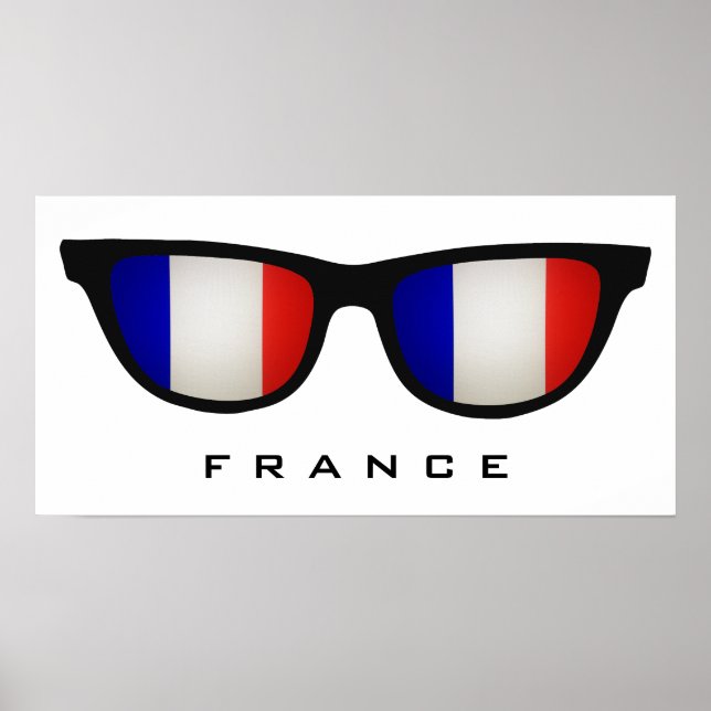 França Shades poster de texto personalizado e cor (Frente)