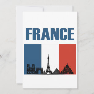 França Viagem - Paris City Skyline French Flag