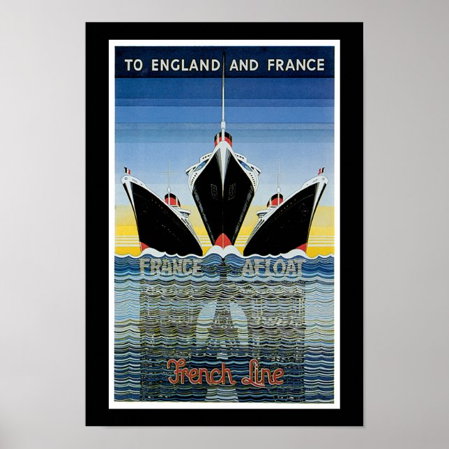 France Afloat - Poster da linha francesa (Frente)