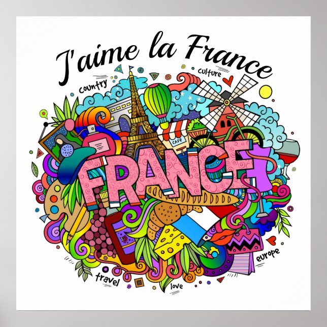 France Illustration Art Poster (Frente)