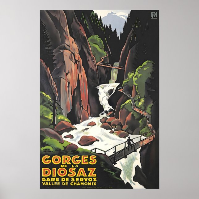 France Poster French Art Les Houches Gorges Print  (Frente)