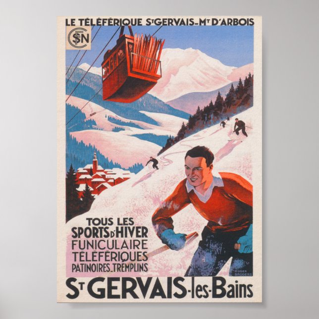 France Vintage Ski Poster (Frente)