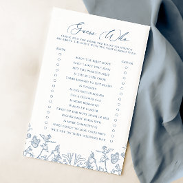 Francês Blue Chinoiserie Bridal Adivinha Quem Jogo