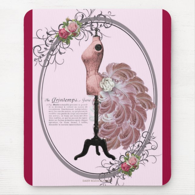 Francês inspirado, mouse Pad (Frente)