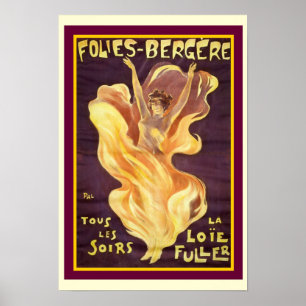 Francês Nouveau "Folies Bergere" 13 x poster 19