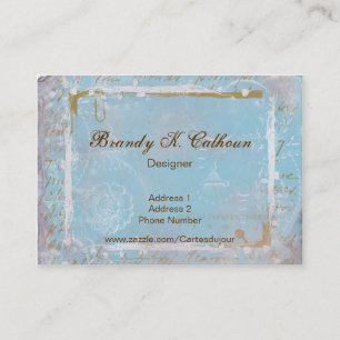 Francês Toile do vintage & cartões de visitas do