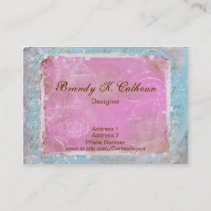 Francês Toile do vintage & cartões de visitas do