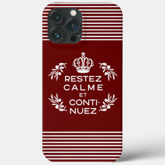 Francês vermelho e branco Manter Calmo e Continuar