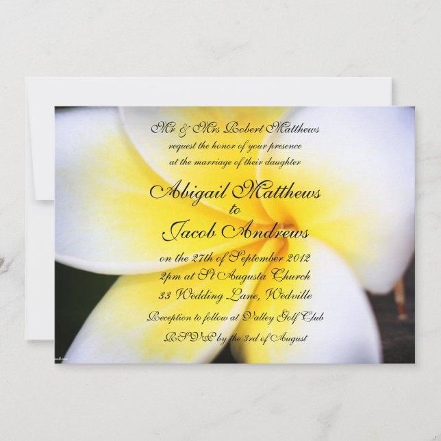 Frangipani - Convite para Casamento (Frente)