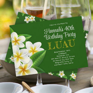 Frangipani Havaiano do Luau - Convites Verdes