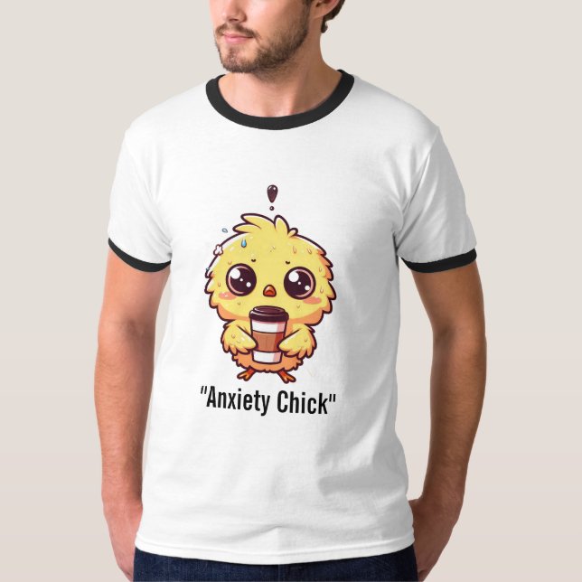 Frango Ansioso – Camiseta Engraçada de Frango Fofo (Frente)