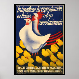 Frango da Guerra Civil Espanhola Propoganda Poster