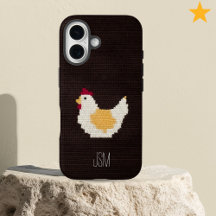 Frango de Crochê Fofo com Iniciais Personalizadas