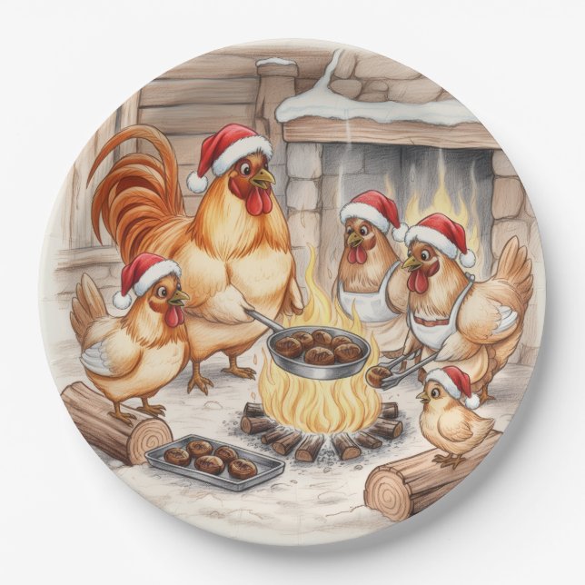 Frangos de Natal Assando Castanhas, Pratos (Frente)