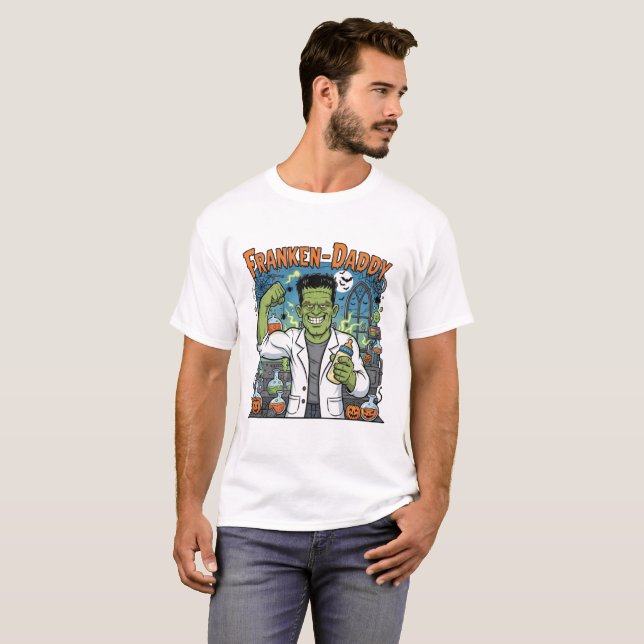 Franken-Daddy Halloween T-Shirt for Dads (Frente Completa)