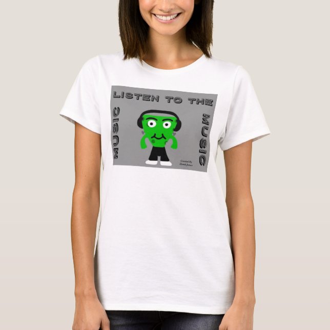 FrankenCheese escuta o t-shirt das mulheres da (Frente)