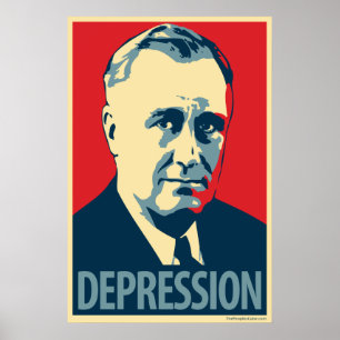 Franklin D. Roosevelt - depressão: Poster de OHP