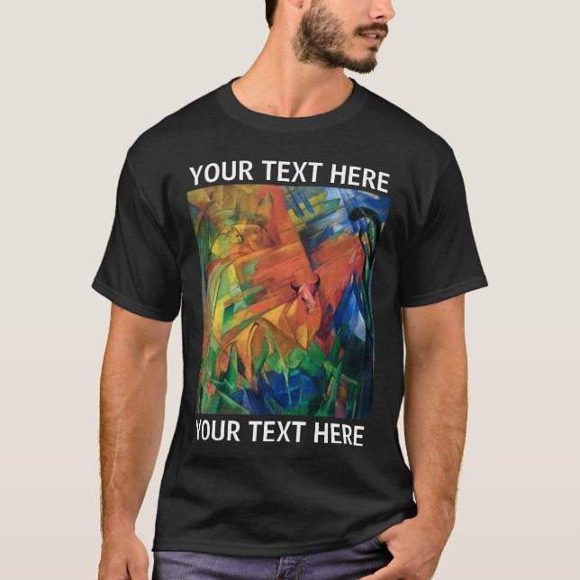 Franz Marc Animal em uma paisagem, camiseta negra (Frente)