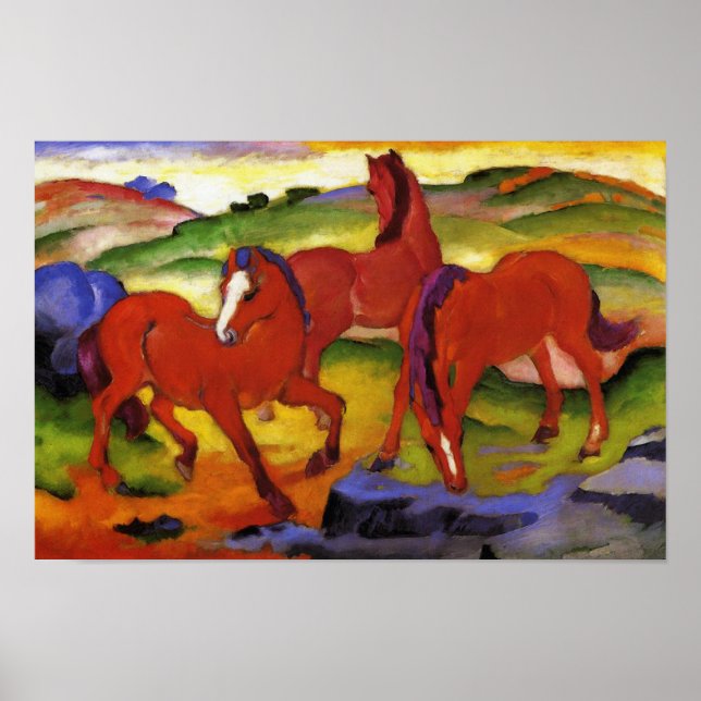 Franz Marc Grazing Horses Poster (Frente)