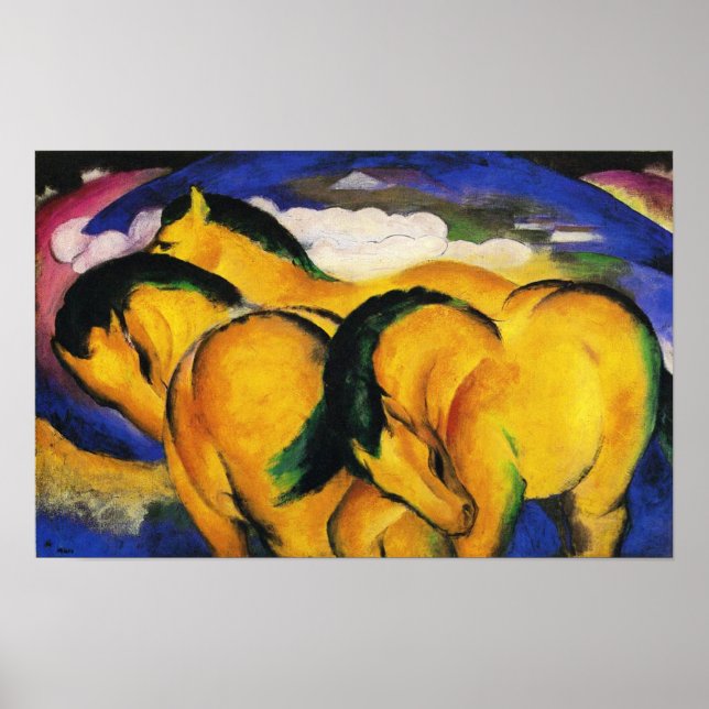Franz Marc Little Yellow Horses Poster (Frente)