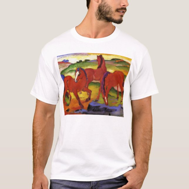 Franz Marc que pasta o t-shirt dos cavalos (Frente)