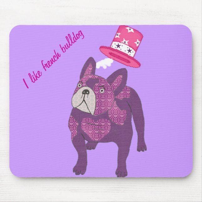 Französische Bulldogge Mousepad mit Zylinder (Frente)