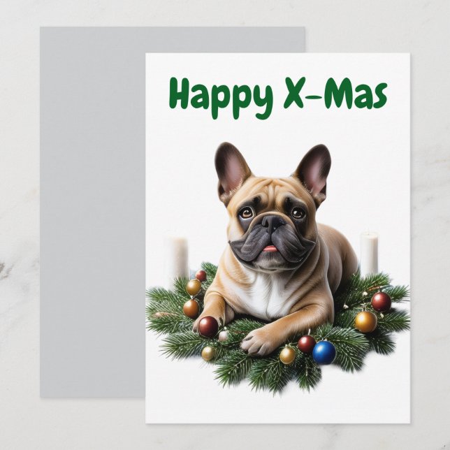 Französische Bulldogge Weihnachten French Bulldog (Frente/Verso)