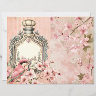 Frasco cor-de-rosa Vintage Floral 2 Página Layout 
