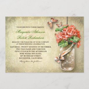 frasco de pedreiro & convites de casamento