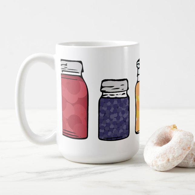 Frasco de pedreiro que enlata a caneca de café (Com Donut)