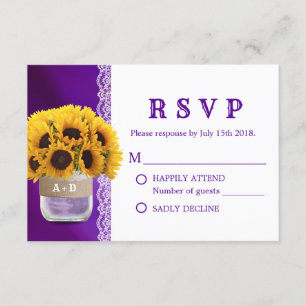 Frasco de pedreiro RSVP Wedding roxo do girassol