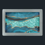 Frasco do Cinturão de Mármores Dourado Azul-Teal<br><div class="desc">Belt Buckt com Agate Teal Blue Glitter Marble Marble Aqua Turquoise Geode Personalizável - ou Adicione Seu Nome / Texto - Faça com que Seu Cinturão Especial Presente! Redimensionar e mover ou remover / adicionar texto / elementos com a ferramenta Personalização! Design por MIGNED! Por favor, veja meus outros projetos/designs...</div>