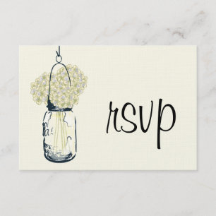 Frasco do Hydrangea & de pedreiro que Wedding RSVP