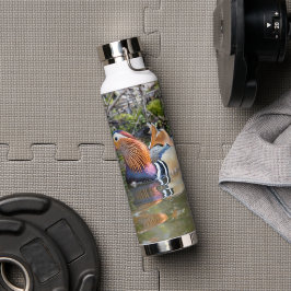 Frasco térmico fino com fotografia de um pato de m