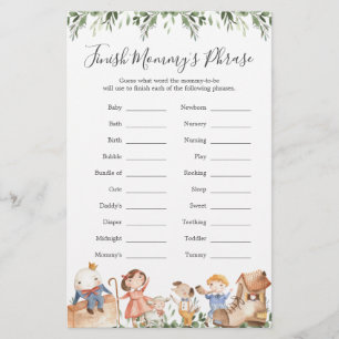 Frase Mamãe Finish do Chá de fraldas Rhymes